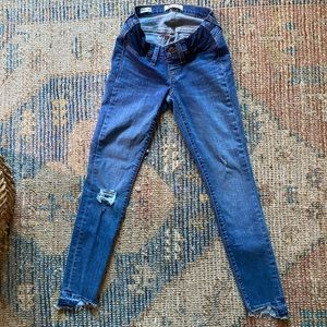 Madewell Maternity Medium Wash Raw Hem Skinny Jeans- size 25
